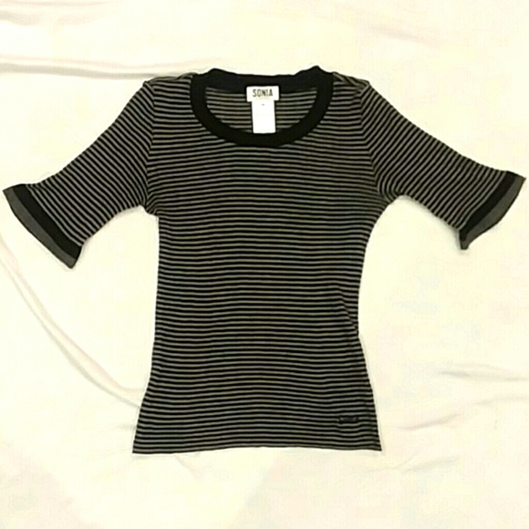 Sonia by Sonia Rykiel Stripe knit top XS France S2016 S/S euc - Picture 1 of 6